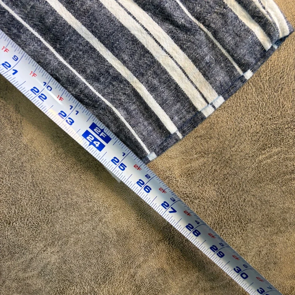 Banana Republic Avery Pants Womens‎ 4 Blue White Striped Linen Blend 459709-00